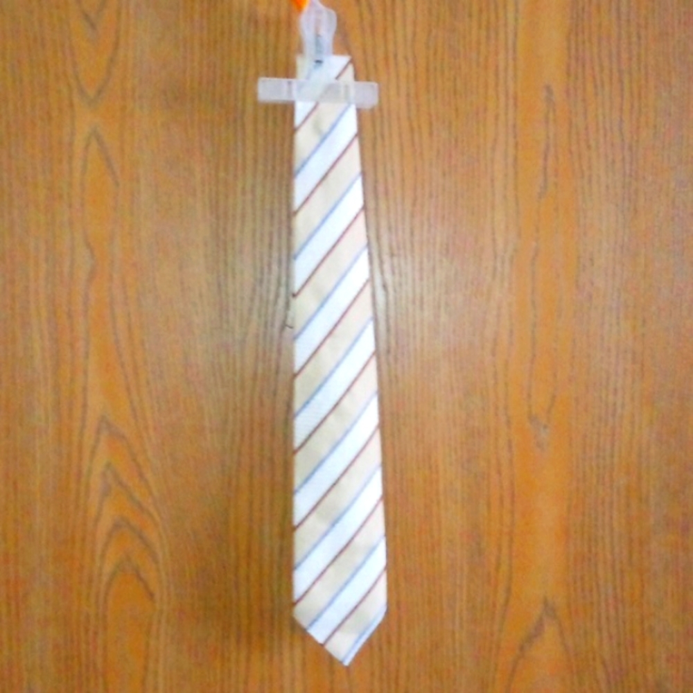 Blue/white/brown/tan striped casual neck tie by: ALEX CANNON *@See pics PLZ